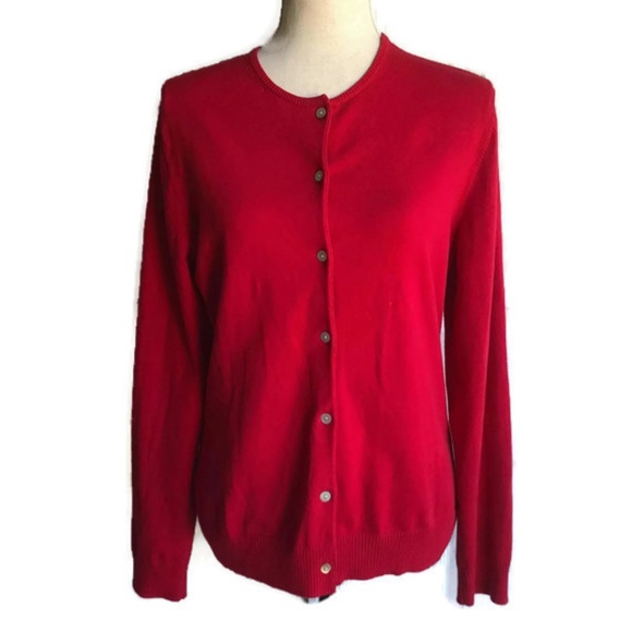 Lands' End Sweaters Lands End Red Cardigan Sweatersz St Poshmark